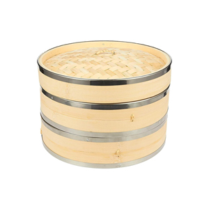 Vente chaude 2024, cuiseur vapeur en bambou écologique à 2 étages avec panier de taille personnalisée, compatible gaz et induction, pour ustensiles de cuisine - Product Image 4