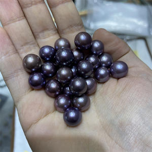 Natural 9-12mm Freshwater Pearls Nuclear <b>Edison</b> Deep Purple Blueberries Strong <b>Light</b> with Slight Flaws Loose Beads for DIY - Product Image 5