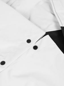 Men's Black And White Waterproof <b>Rain</b> <b>Jacket</b> With High Collar And Elastic Cuffs For Outdoor Hiking And Travel Raincoats - Product Image 4