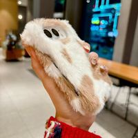 Coques de protection en peluche douce et chaude 3D mignonnes pour iPhone 11 12 13 14 15 16 17 18 – Étui de luxe pour téléphone portable