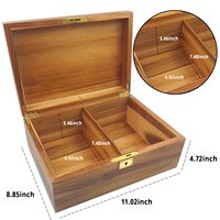 Grande boîte de rangement en bois décorative en bois de cerisier avec serrure à combinaison et couvercle à charnières