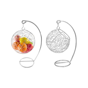 Metal <strong>Wire</strong> Table Decoration Countertop Stand <strong>Hanging</strong> Swing Bowl Holder Vegetables Fruit <strong>Basket</strong> for Suppliers - Product Image 1