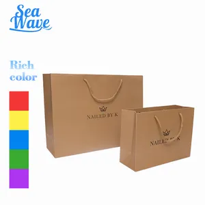 Sac en papier kraft de haute qualité Vente en gros Sac kraft en papier personnalisé Sac à provisions kraft avec poignée Chine