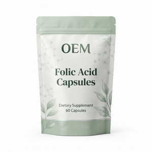 Cápsulas de Ácido Fólico OEM ODM 400mcg 60 Unidades a Granel Marca Privada - Product Image 1