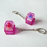 Cross-border Same-style Plastic Keycap Stress-relief Toy Illuminated Electronic Keyboard Keychain Pendant for 2-4 Year Olds