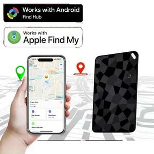 Localisateur de carte à double système avec recharge sans fil, <span class=keywords><strong>Google</strong></span> Find pour Android, Apple MFI Find My, dispositif de recherche de carte, sac, portefeuille, clé, balise intelligente - Product Image 1
