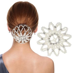 Strass Crochet <span class=keywords><strong>Chignon</strong></span> Couverture Élastique À La Main Crochet Perle Cheveux Snood Filet À Cheveux pour Femmes Filles Ballet Danse Patinage - Product Image 1