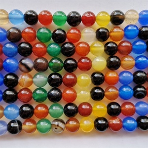 Perles d'<span class=keywords><strong>agate</strong></span> <span class=keywords><strong>noire</strong></span>, rouge, verte, blanche, 8mm, perles de bijoux en vrac pour la fabrication de bijoux - Product Image 5