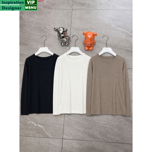 T-shirt en coton à manches longues et <span class=keywords><strong>col</strong></span> rond de couleur unie pour <span class=keywords><strong>femme</strong></span>, décontracté, basique, coupe ajustée, <span class=keywords><strong>sous</strong></span>-vêtement pour le quotidien, haut pour <span class=keywords><strong>femme</strong></span> - Product Image 4