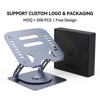 Support d'ordinateur portable en métal pliable et réglable avec dissipation thermique (conception creuse) et ventilateur de refroidissement de bureau, pour usage commercial en gros, OEM ODM