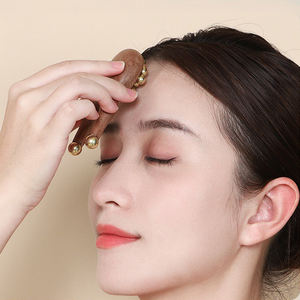 Etiqueta privada Bienestar facial Gua Sha Palo de acupresión de madera natural Herramienta de masaje de latón para cara/cuello/cuerpo Autocuidado DE LA PIEL - Product Image 3