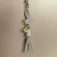 Breloque de téléphone personnalisée style océan estival, mignonne, avec pendentif coquillage et méduse, lanière de sac, porte-clés pour fille et femme