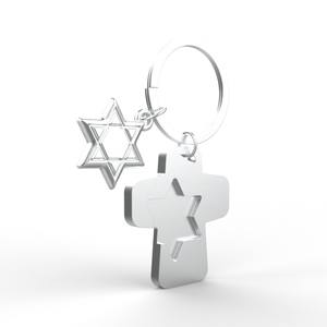 OEM Popular Creative Pearl Silver Cross Star Decoration Key <b>Ring</b> <b>Metal</b> <b>Crafts</b> Keyholder <b>for</b> Suitcase - Product Image 6