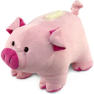 Customized and wholesale stuffed plush animal coin bank for kids pink pig piggy bank