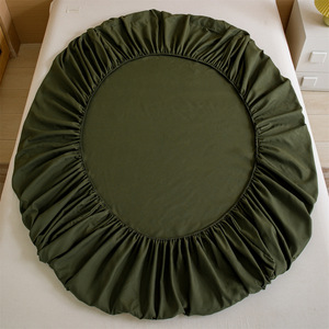 Nova Chegada Cor Sólida Folha Equipada Impermeável Cama Capa Único Colchão Poeira Capa Fibra Sintética Equipado Folha De Cama - Product Image 4