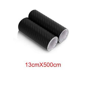 2 rotoli pellicola adesiva in fibra di carbonio involucro nero per auto e moto 13cm x 500cm effetto 5D-auto e moto/auto - Product Image 2