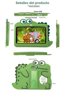 Hicyber Wholesale7-inch <span class=keywords><strong>Android</strong></span> <span class=keywords><strong>13</strong></span> Wifi máy tính bảng PC máy tính bảng máy tính xách tay cho trẻ em các mắt-bảo vệ chống cháy nổ màn hình - Product Image 6