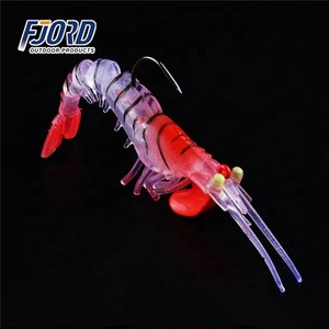 FJORD Wholesale 6.5g 12.5g 17g five Color Soft Plastic Shrimp Fishing Lure With Hooks