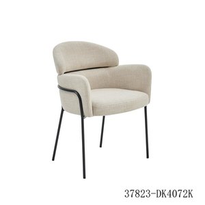 Modern Fabric <b>Living</b> <b>Room</b> <b>Chair</b> with Metal Legs Solid Back Beige Contemporary Design 37823-DK4072K - Product Image 1
