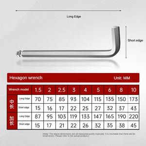 Juego de llaves Allen métricas ajustables Llave de bola hexagonal en forma de L de doble cabeza Llave de acero con acabado cromado OEM personalizable - Product Image 4