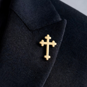 Gran Oferta: Pin de Solapa de Cruz Ortodoxa Dorada de Metal, Souvenir Personalizado Religioso para Ropa, Venta al por Mayor con Tarjeta de Soporte - Product Image 4