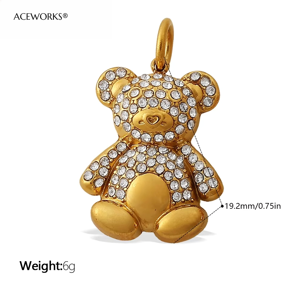 Sitting Pave Crystal Teddy Bear Charm