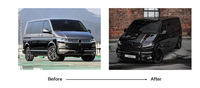 Kit Carrosserie de Haute Qualité pour Volkswagen V-W T6 : Lame de Pare-chocs Avant, Diffuseur de Pare-chocs Arrière, Jupes Latérales, Bavettes Anti-éclaboussures, Embout d'Échappement