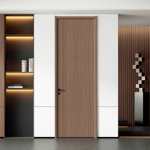 Puerta Interior Minimalista de Madera Sólida con Acabado de Superficie, Apertura Manual, Aislamiento Acústico, para Dormitorio - Product Image 2