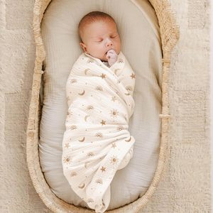 Envoltura de Algodón Premium <span class=keywords><strong>para</strong></span> Bebé, Tela Suave Tejida <span class=keywords><strong>para</strong></span> Regalo de Recién Nacido - Product Image 1