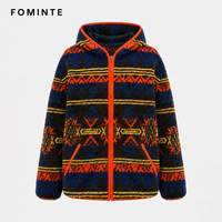 Veste polaire imprimée bohème pour homme, chaude et épaisse, style streetwear, avec capuche, en stock, vente en gros