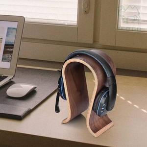 Luxury Modern Sustainable Wooden Storage Hanger Desktop Organizer Holder Display <b>Rack</b> Headphone Stand with Anti-slip Pad - Product Image 4