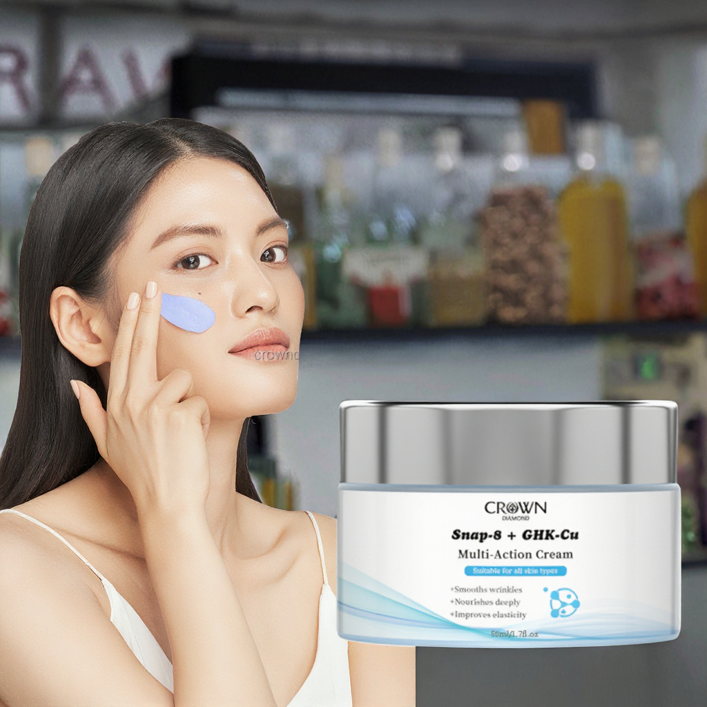 Cosmetic ODM Blue Copper Peptide Skincare Cream With GHK Cu SNAP 8 Anti Wrinkle Lightening Aging Repairing Moisturizer