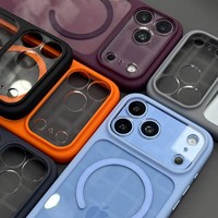 Étui de protection antichoc en TPU+PC avec cadre magnétique coloré transparent AI Smart Button N52 pour iPhone 18 Pro Max