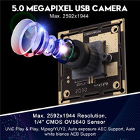 Módulo de cámara USB OEM ELP mini raspberry pi OV5640 de 5 megapíxeles con lente de 2.1 mm para Android, Windows, Linux, MAC OS