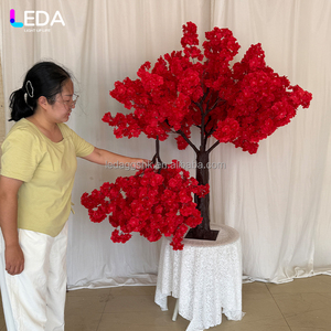 Árbol de Flores de Cerezo Pequeño de 1.2m para Decoración de Fiestas y Bodas, Árbol Floral Decorativo Rojo para Escritorio - Product Image 2
