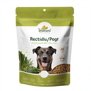Sacs en plastique pour animaux de compagnie, personnalisés, 250g, finition mate, résistants à l'humidité, réutilisables, avec fermeture éclair, imprimés numériquement, de qualité alimentaire, organiques - Product Image 1