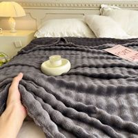 Hadiah Promosi Selimut Sofa Kantor Tempat Tidur Musim Dingin yang Nyaman dengan Penutup Flanel Rajutan Warna Solid yang Dapat Disesuaikan