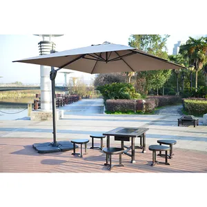 مظلة باراسول برافعة بأفضل سعر للمطعم الفاخر مخصصة للفناء والحديقة في الهواء الطلق أثاث خارجي قابل للطي 150 سم