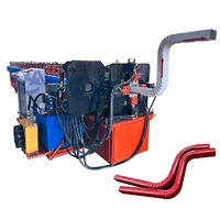 Machine de formage à rouleaux pour coudes de gouttières et de descentes d'eau en fer, avec moteur, boîte de vitesses, pompe et roulement