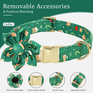 Arnés de Lujo para Perro con Diseño Navideño, Acolchado y Resistente, Conjunto de Chaleco con <span class=keywords><strong>Collar</strong></span> y Correa Personalizados para Perros Grandes y Pequeños, a la Moda - Product Image 5