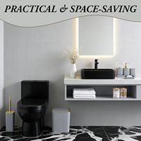 Ensemble de salle de bain de luxe noir et or, 9 pièces, ensemble d'accessoires de salle de bain en plastique noir et or, distributeur de savon, ensemble de décoration de salle de bain pour la décoration de la maison