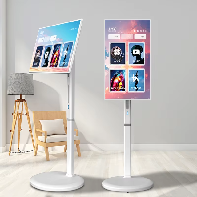 Smart TV Interactive Android Floor Standing Mobile Intelligent Touch Screen Animation Portable Floor Kiosk for Family Leisure