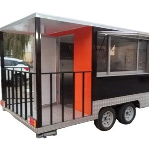 2023 New Design Outdoor Custom Fully Equipped <strong>BBQ</strong> Mobile Food Truck <strong>Trailer</strong> Food <strong>Trailer</strong> with Porch for <strong>Smoker</strong> - Product Image 2