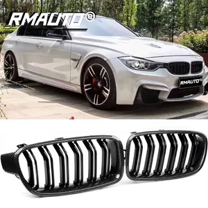 1 Par de Rejillas Delanteras de Doble Línea de Carbono para BMW Serie 3 F30/31 12-18, Accesorios de Estilo para Automóviles - Product Image 1