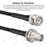 Câble coaxial RF de rallonge avec connecteur BNC mâle vers BNC femelle étanche RG-58/174 pour caméra de vidéosurveillance