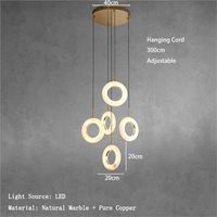 Lustre en albâtre naturel, luminaire suspendu moderne espagnol à LED dimmable en cuivre pour salon, salle à manger, chambre à coucher