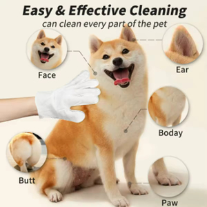 Guantes Desechables de Material Spunlace para Limpieza de Mascotas y Toallitas Húmedas Biodegradables de 15x15cm para Perros, Marca Waras - Product Image 4