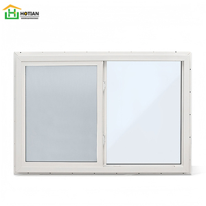 Fenêtre à guillotine simple en PVC/UPVC blanc, économique, avec verre Low-e à l'argon, certifiée NFRC, avec grille décorative - Product Image 2