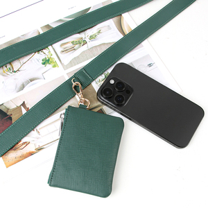 Borsa <span class=keywords><strong>a</strong></span> <span class=keywords><strong>tracolla</strong></span> personalizzata in vera pelle per cellulare con laccetto e porta carte di credito - Product Image 2