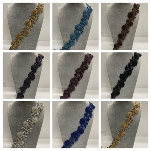 Tessuto in Pizzo Floreale di Lusso con Perline e Paillettes, Bordo con Strass per Abiti da Sposa e Abbigliamento Formale - Product Image 5